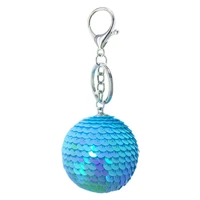 fashion round ball sequin handmade key chain gift bag keychain jewelry accessories blingbling glitter key ring
