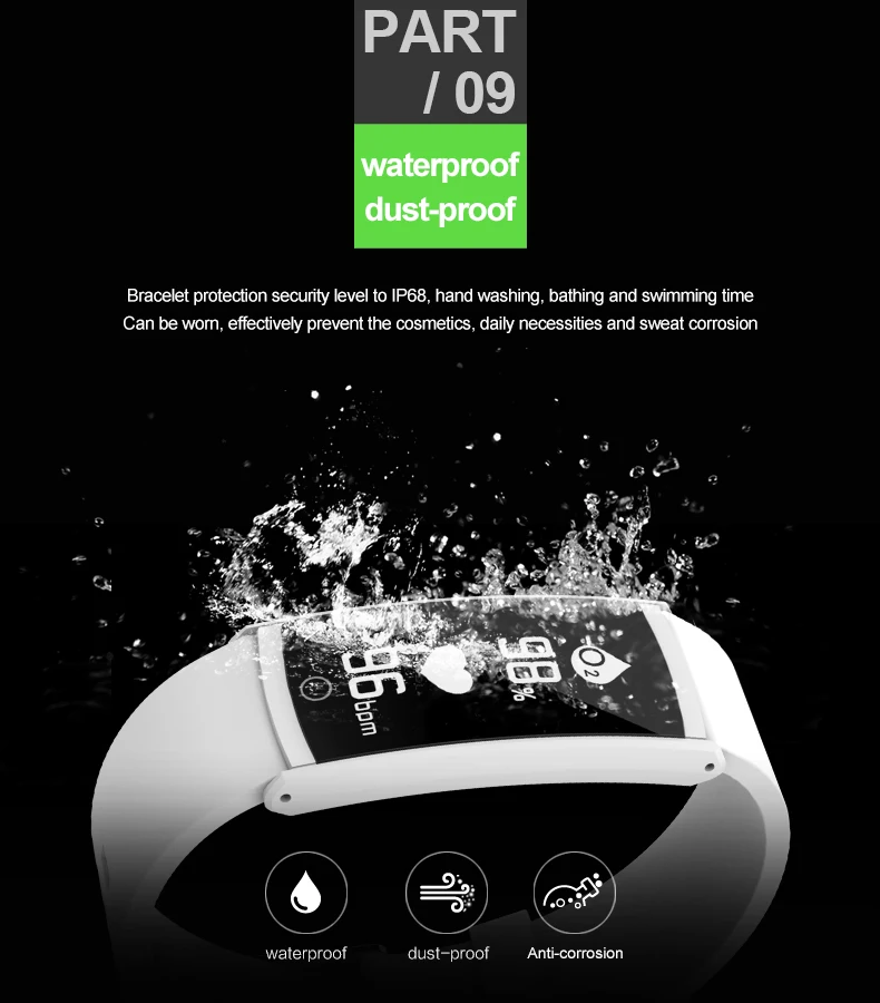 Smartch новые S6 Smart Браслет Спорта Шагомер Фитнес трекер сна монитор браслет IP68