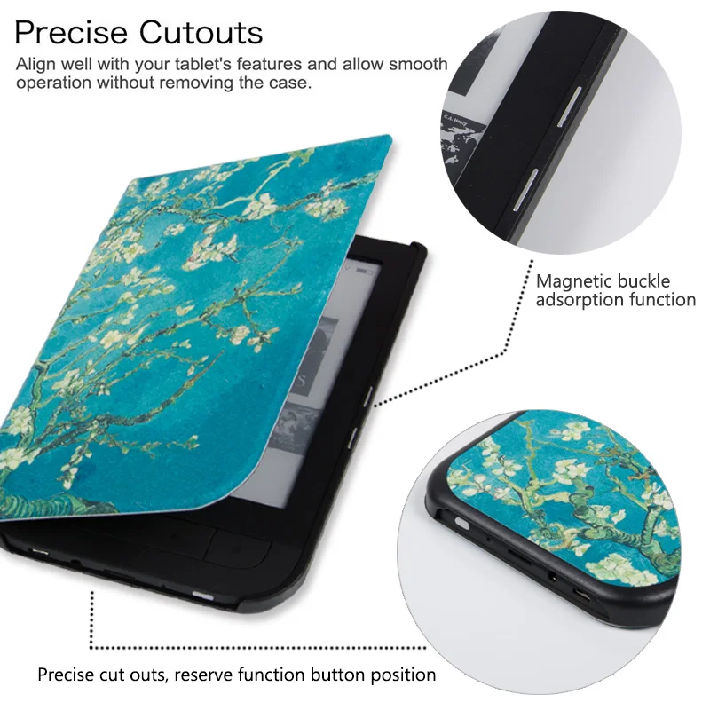 BOZHUORUI Smart Cover для Pocketbook 631 Touch HD/Touch HD 2 Ruby Red читалка моды роспись оболочки аксессуары