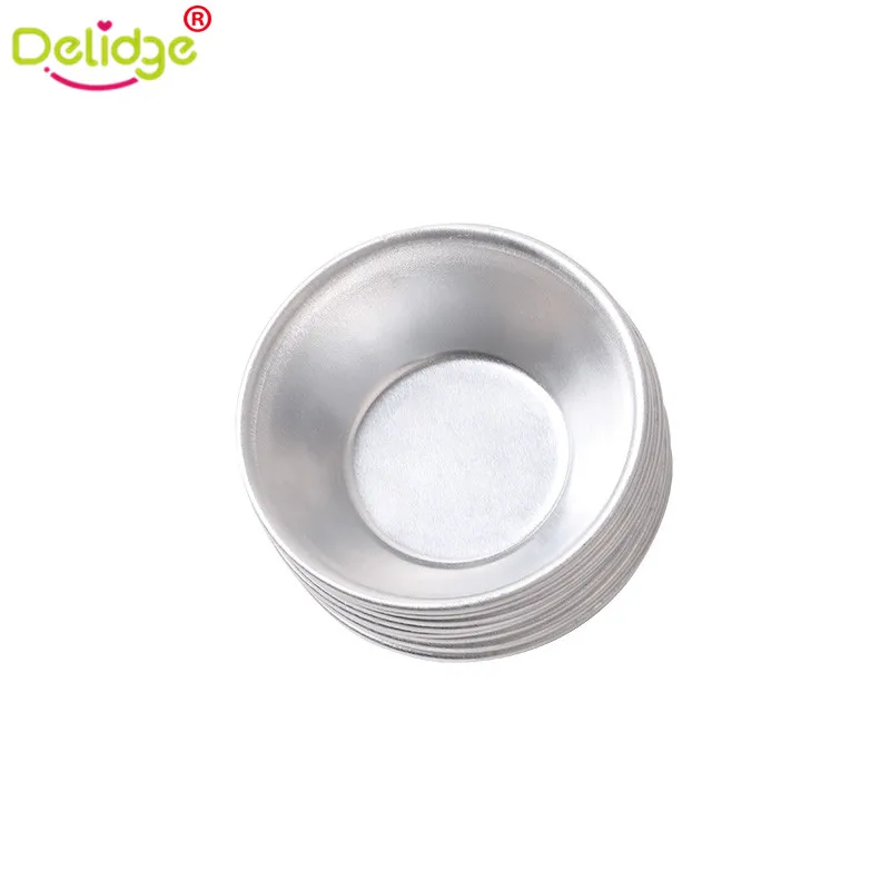 

Delidge 10 Pcs/set Reuse Egg Tart Mold Aluminum Alloy Cup Cake Sponge Cake Custard Tart Dessert Making Mould Baking Tools