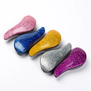 Расческа для волос с блестящей ручкой, расческа для распутывания волос, Антистатическая душевая расческа