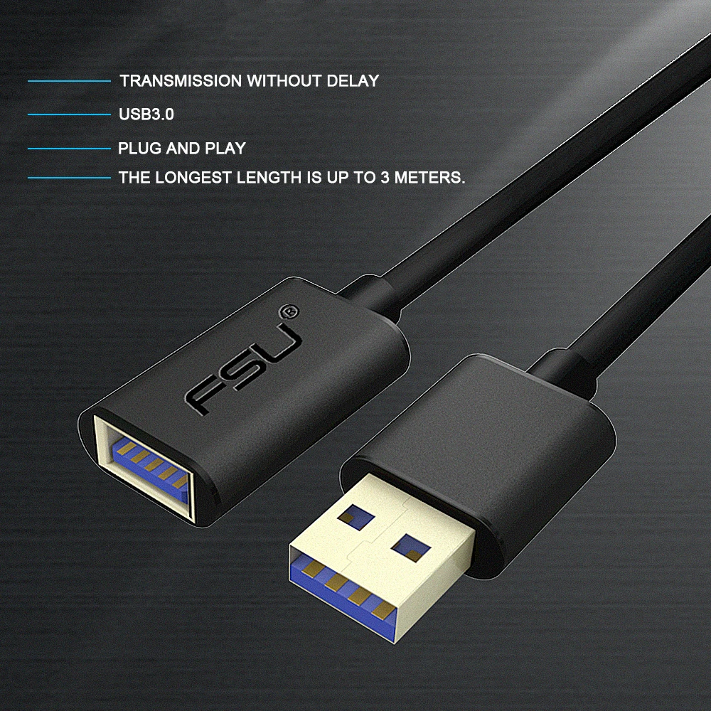 USB 3,0 кабель-удлинитель USB кабель-удлинитель для передачи данных 0,5 м 1 м 1,5 м 2 м 3 м для ПК PS4 Smart tv удлинитель Cabl