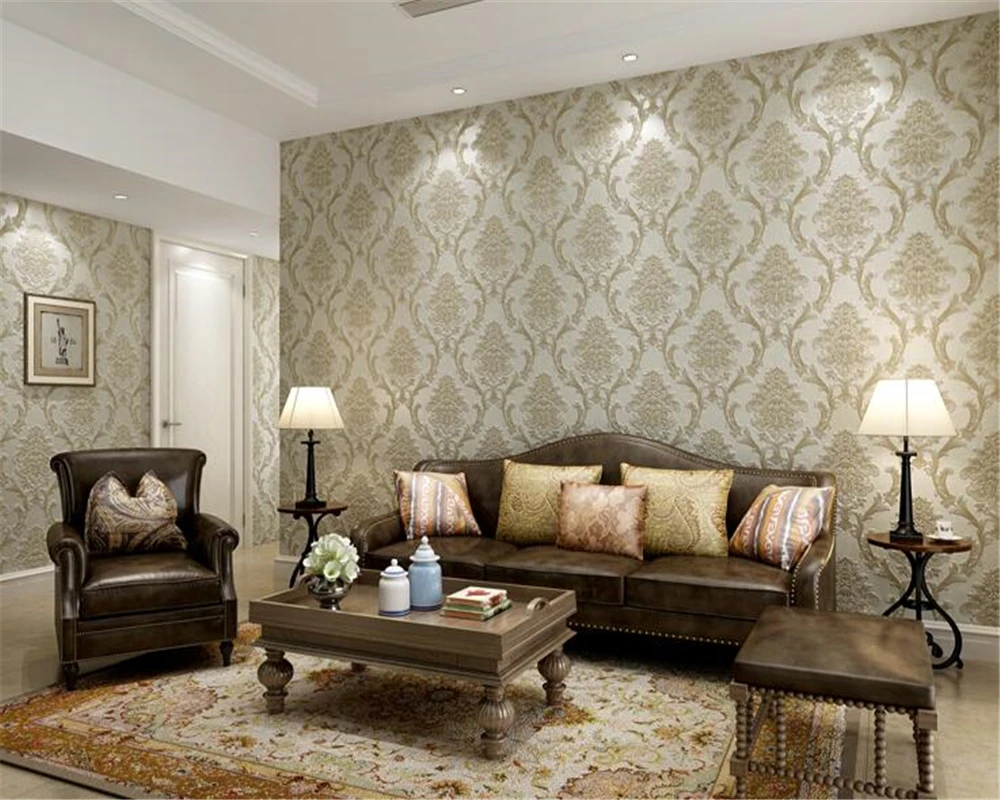 

beibehang European luxury AB version 3D three-dimensional pressure nonwoven wallpaper bedroom living room papier peint mural 3d