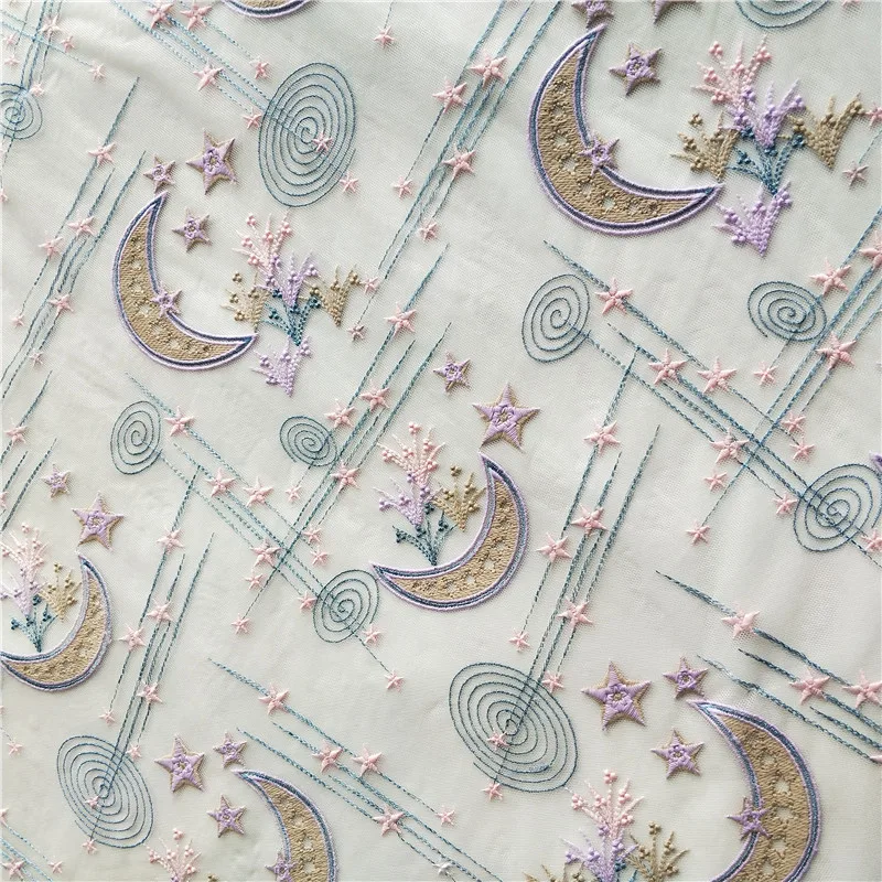 Сетчатая кружевная ткань LASUI1 ярда/1 лот с вышивкой ярких цветов изображением