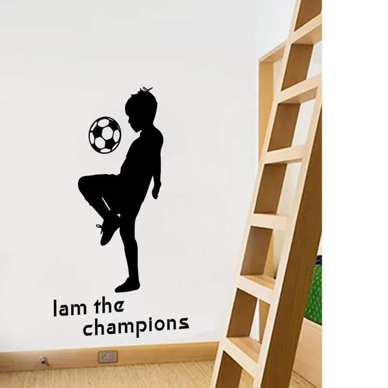 Декоративная детская комната мальчик спальня английский I am the champions задний фон