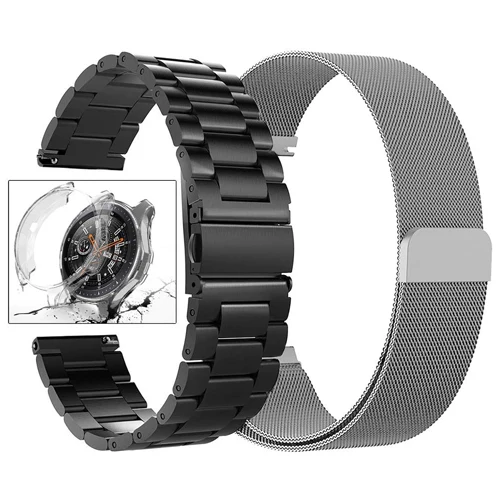 1 Чехол active 2+ ремешок для samsung galaxy watch 46 мм S3 Frontier huawei gt watch band 20 мм/22 мм металлический браслет+ Защитная крышка - Цвет ремешка: 1