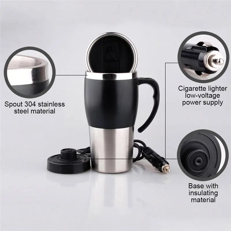 Автомобильная чашка с подогревом для бутылок 12 В 400 мл портативная кофеварка