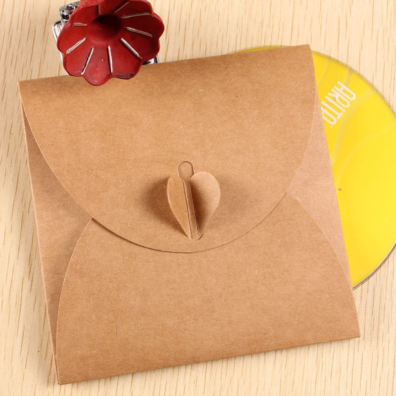 Крафт-бумага квадратная Свадебная креативная фотография конверт диски CD/DVD упаковочный бумажный пакет 10 шт./лот 13*13 см Ретро импортированный
