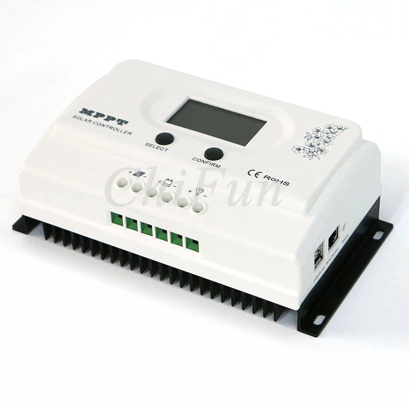 Новый обновленный Wiser2 MPPT Контроллер заряда 15A/20A/30A/40A/50A LCD RS485communication 12В/24В авто 5В