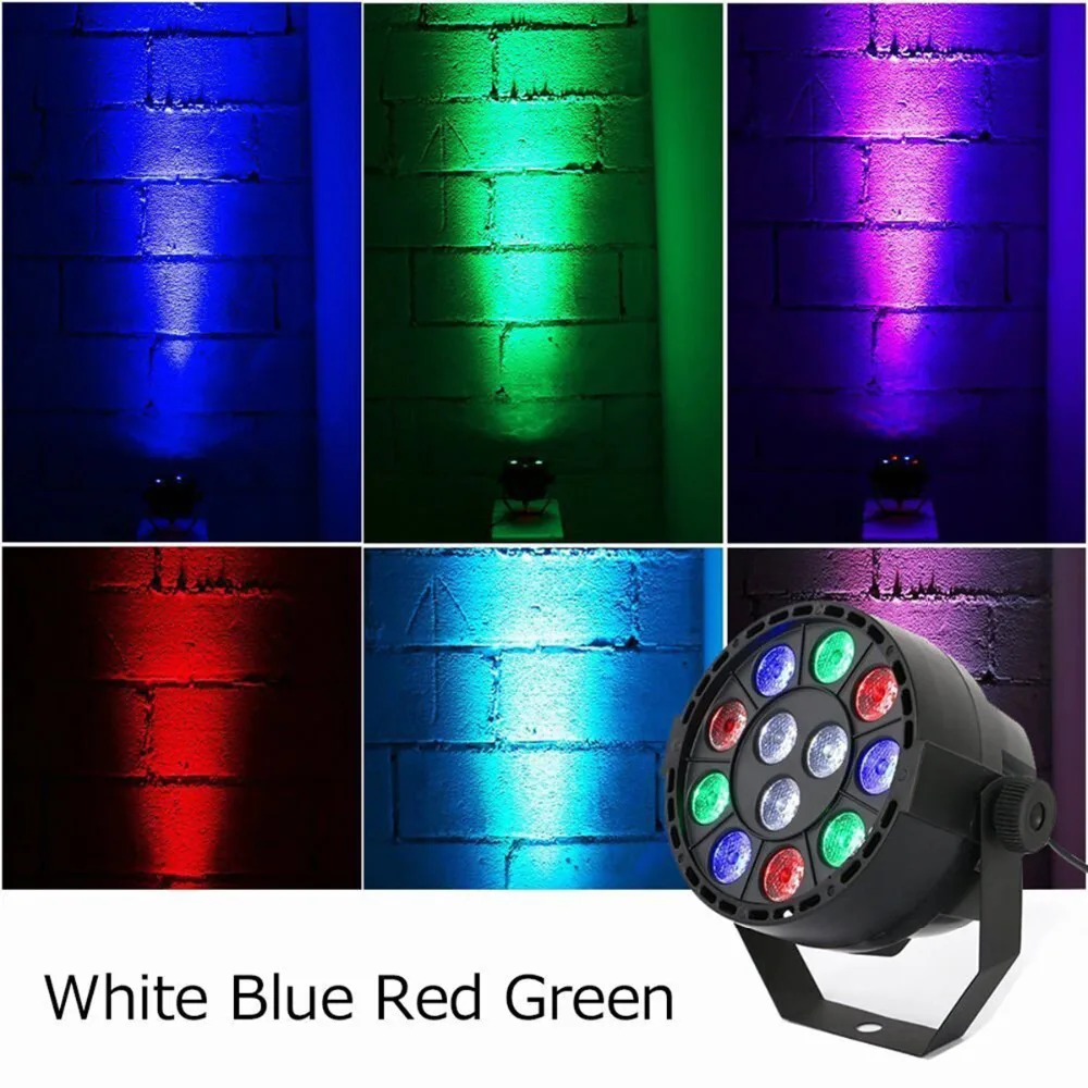 12LED PAR фары с RGB Магия DMX Эффект 4 вида цветов звук активировать сцены и нескольких