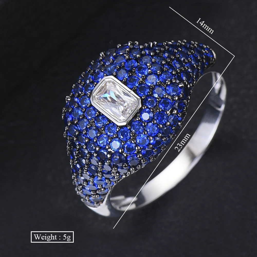 

missvikki 9 Colors Handmade Full Austrian Crystal Dubai Bridal Wedding Engagement Rings Lover Anniversary Valentine's Day Gift