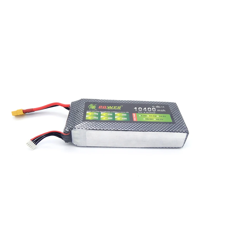 Ультра-высокой емкости Лев мощность 4S Lipo батарея 14,8 V 10400MAH 25C RC Heilecopter автомобиль Лодка 4S аккумулятор 10000mah