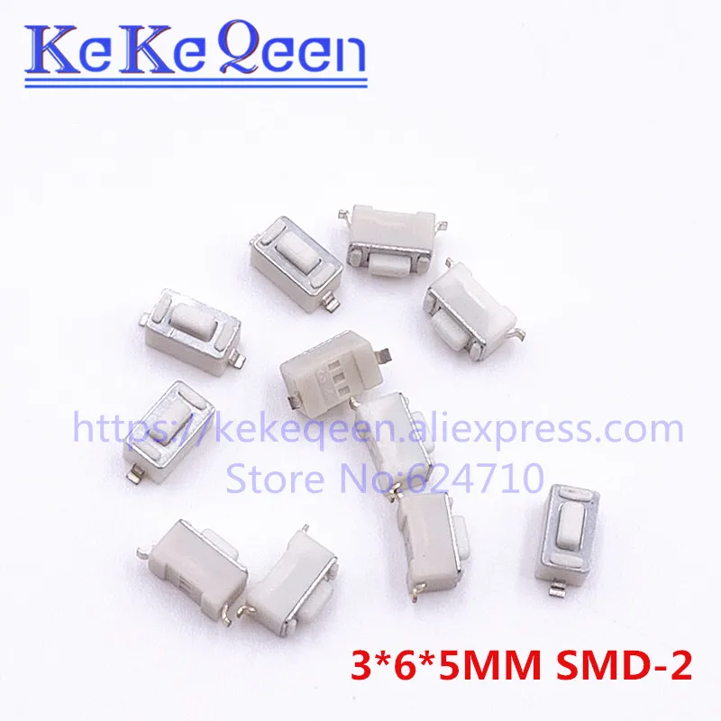 100 шт SMD 2PIN 3*6*4 3 мм 5 3*6*5 тактовый переключатель 3x6x4 3/4 5/5 разъемы кнопочный