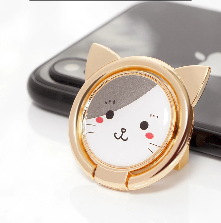 Кошка кольцо на палец для мобильного телефона держатель для iPhone XS Max X SE 8 7 plus мультфильм Стенд для samsung S8 Xiaomi Mi 8; Цвета: белый, оранжевый