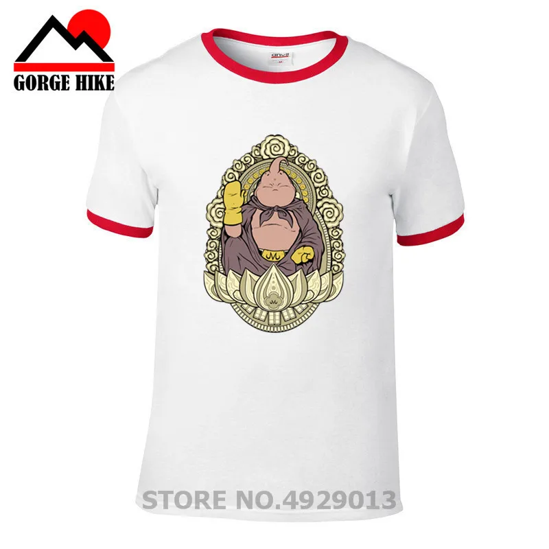Хлопковая футболка Dragon Ball Z Buddist Majin Buu Son с Гоку Vegeta Cell коротким рукавом и круглым