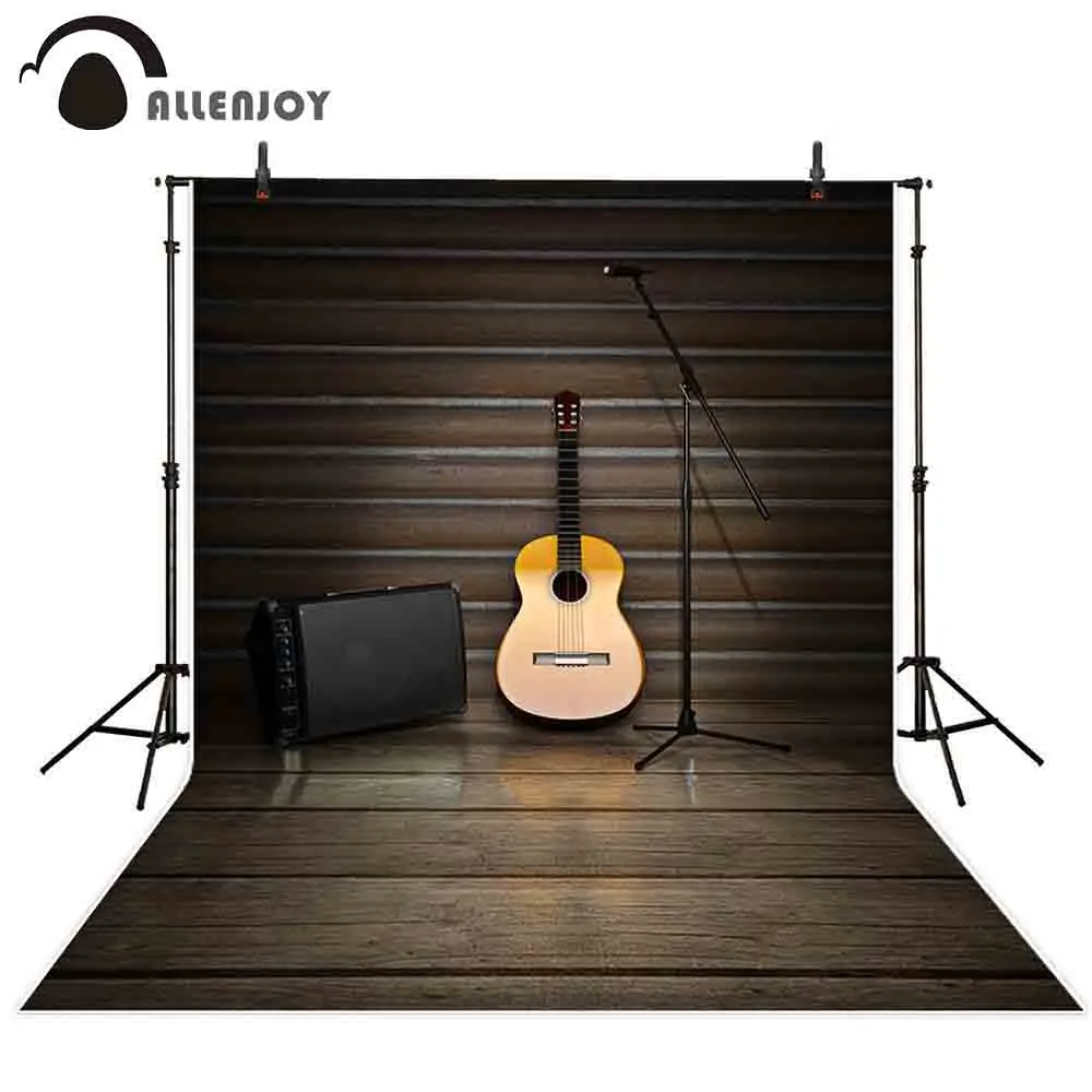 Allenjoy band фон для фотосъемки музыкальная гитара деревянная сцена Ретро фотостудия