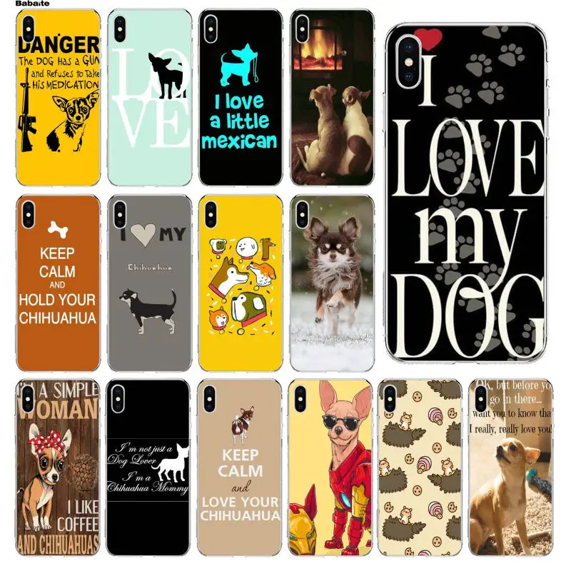 Мягкий силиконовый чехол Babaite для телефона с изображением Чихуахуа и собаки из