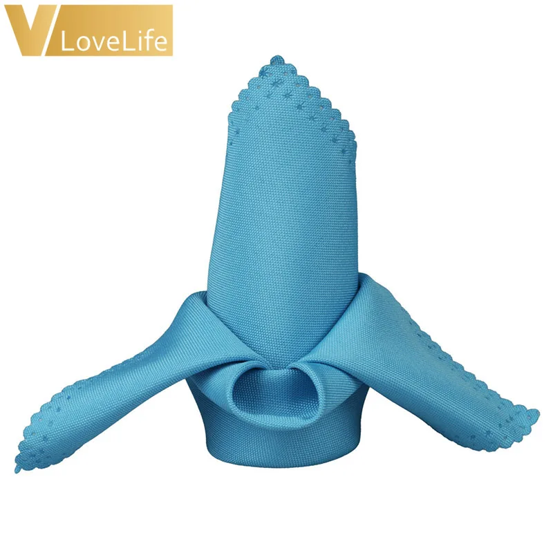 light blue 45 см х 45 см 8 цветов Свадебная столовая Салфетка льняная салфетка носовой платок из полиэстера ткань для столовой вечерние рождественские принадлежности Свадебные сувениры - Цвет: light blue