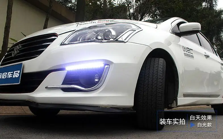 EOsuns led drl Дневной ходовой светильник с синим ночным светильник для suzuki alivio ciaz, беспроводное управление