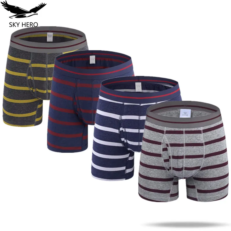 Полосатое Мужское нижнее белье боксеры Homme Coton мужские шорты трусы De Marque Calzoncillos