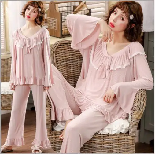 Демисезонный с длинным рукавом для будущих мам кормящих Пижама беременных