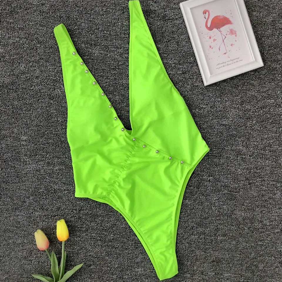 Ariel Sarah Sexy One Piece Swimsuit Women 2019 Beachwear Deep V-Neck Swimwear Bathing Suits Bodysuit Monokini | Спорт и развлечения