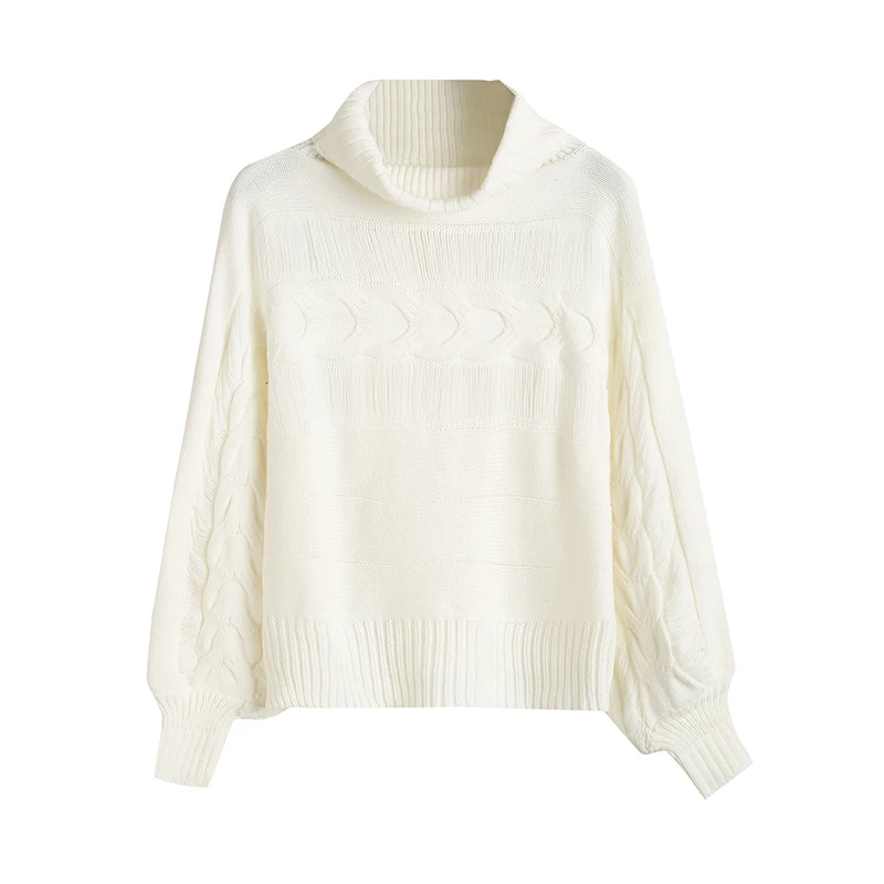BGTEEVER Turtleneck Knitted Pullovers Lantern Sleeve Women Twist Sweater Casual Loose 2018 Autumn Winter Female Jumper | Женская одежда