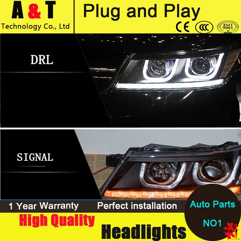 Автостайлинг FREEMONT светодиодный ная фара для FIAT 2009 2014 ные фары angel eye BI XENON передние