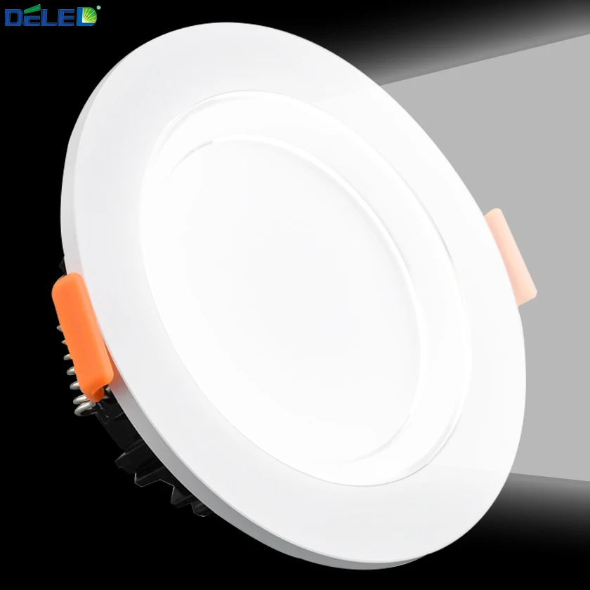 Deled Ultra Slim 3 Вт круглый скрывал двойной Цвет LED Панель света холодный белый лампа