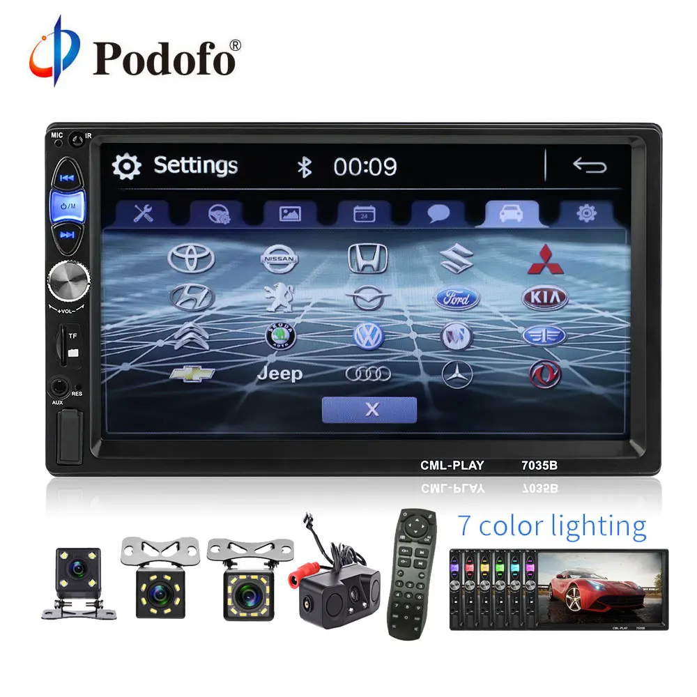 Автомагнитола Podofo 2din мультимедийный MP5-плеер с поддержкой Android 7-дюймовым экраном