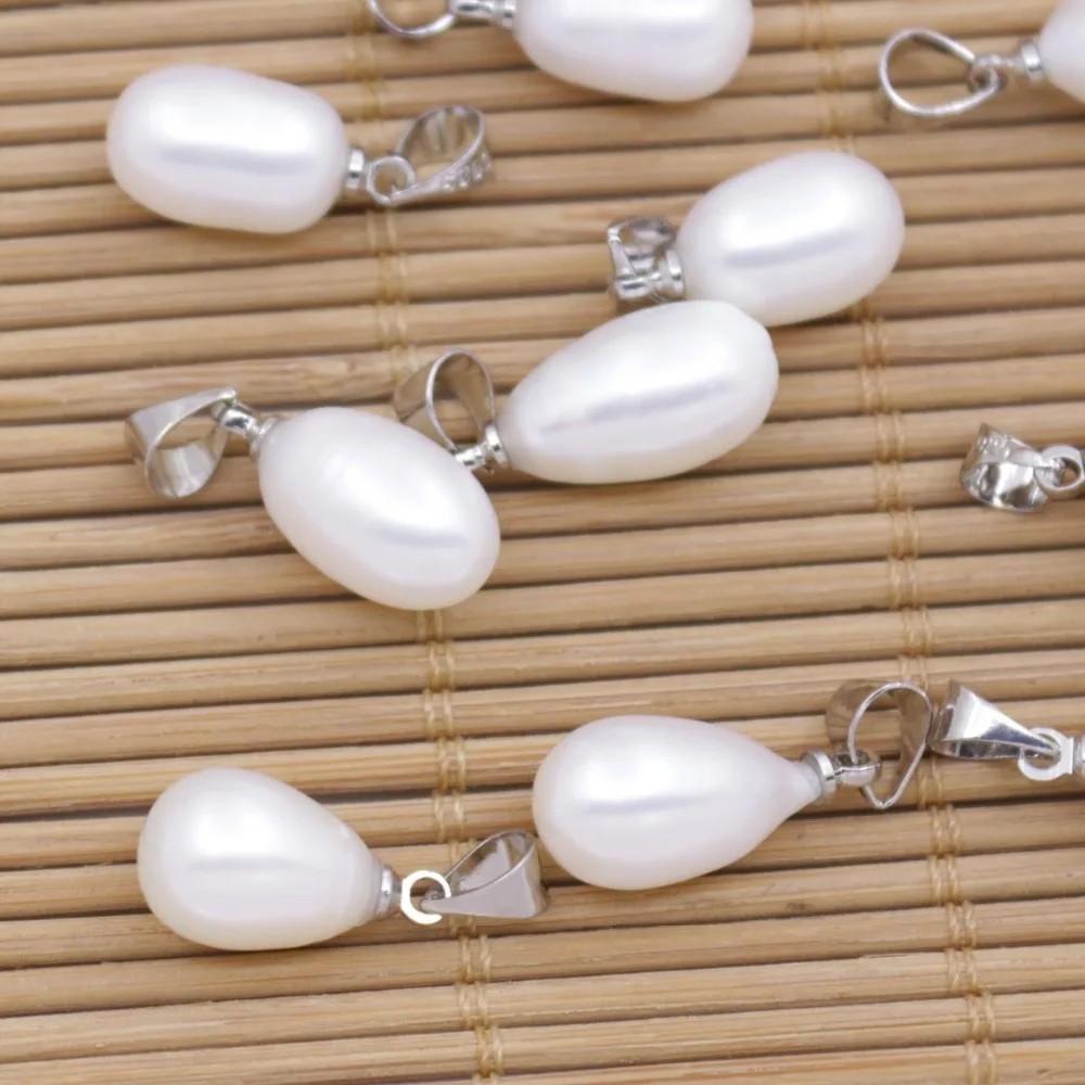 10 шт. натуральный белый кулон с жемчугом ювелирное изделие 7 мм-9 мм