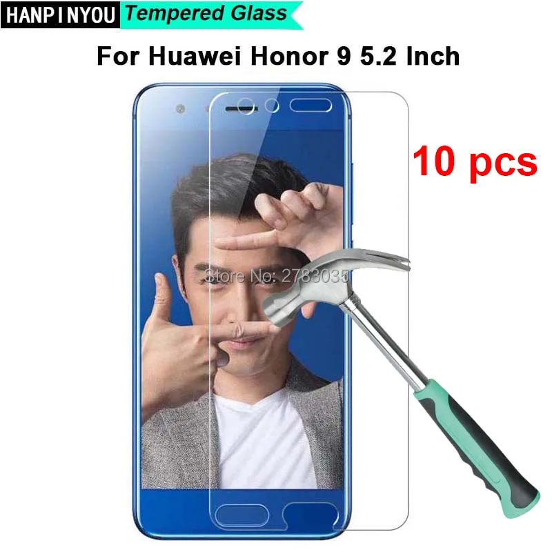 

10 Pcs/Lot For Huawei Honor 9 5.2" New 9H Hardness 2.5D Ultra-thin Toughened Tempered Glass Film Screen Protector Protect Guard