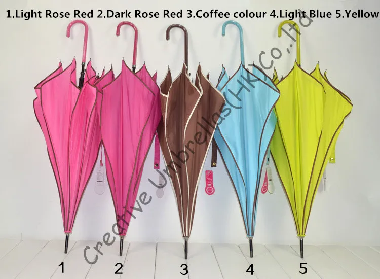 Зонтики с листьями лотоса модный зонтик принцессы из нейлоновой ткани 190t длинной