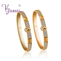 popular fashion womenladys rose goldgold color clear austrian crystal bracelets bangles jewelry gifts