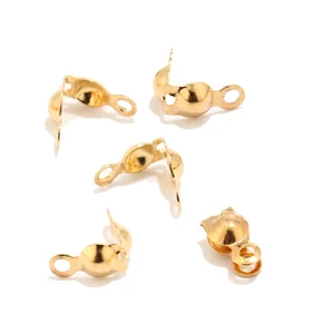 200 шт., золотые бусины из нержавеющей стали 304