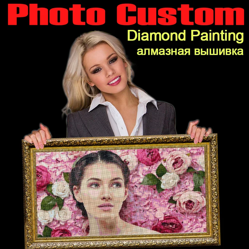 Картина для алмазной вышивки HOMFUN 5D DIY фото на заказ картина Стразы Алмазная