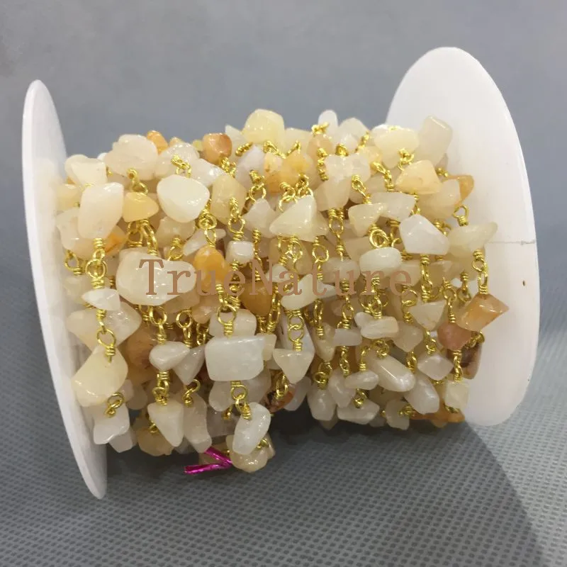 5 метров Новый топаз срез хрустальные изделия цепи Серебряная отделка проволока