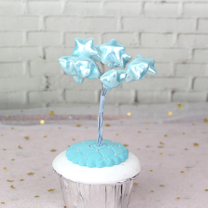 10 шт. жемчужно Цвет кекс украшения маленькие воздушные шары любовь звезда Топпер