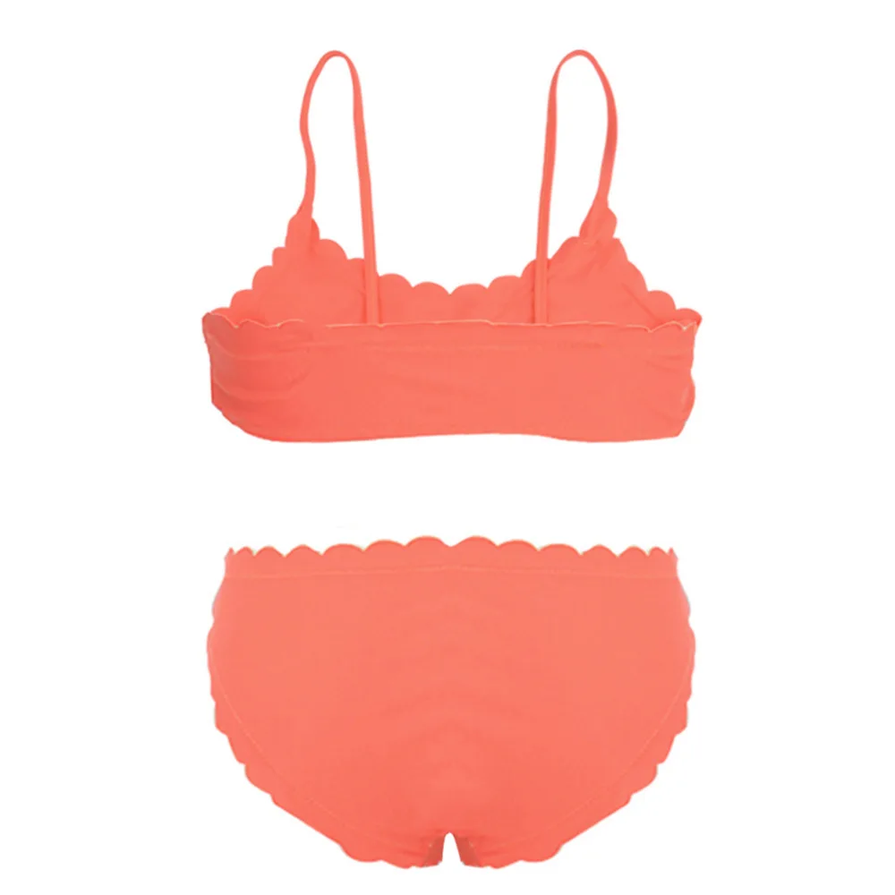 Летний оранжевый комплект бикини с лямкой на шее купальник женский бюстгальтер