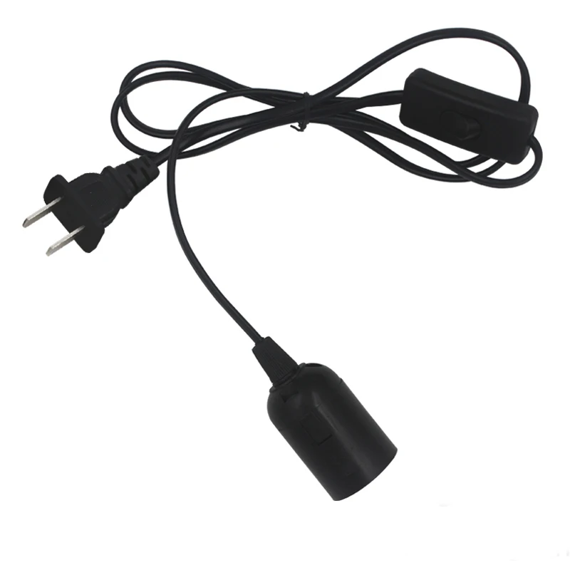 Бесплатная доставка проводная вилка e27 держатель лампы розетка шнур питания