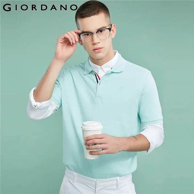 Giordano Футболка Polo slim fit с боковыми разрезами на талии выполнена в нескольких