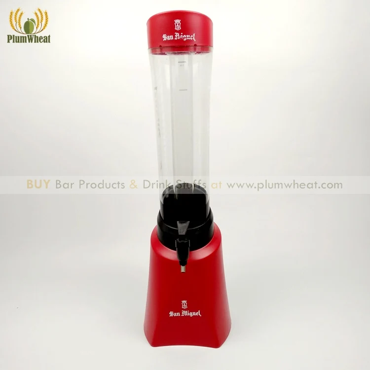 

Red 2.5 Liters Fashion Beer Tower Dispenser with Ice Tube BT16