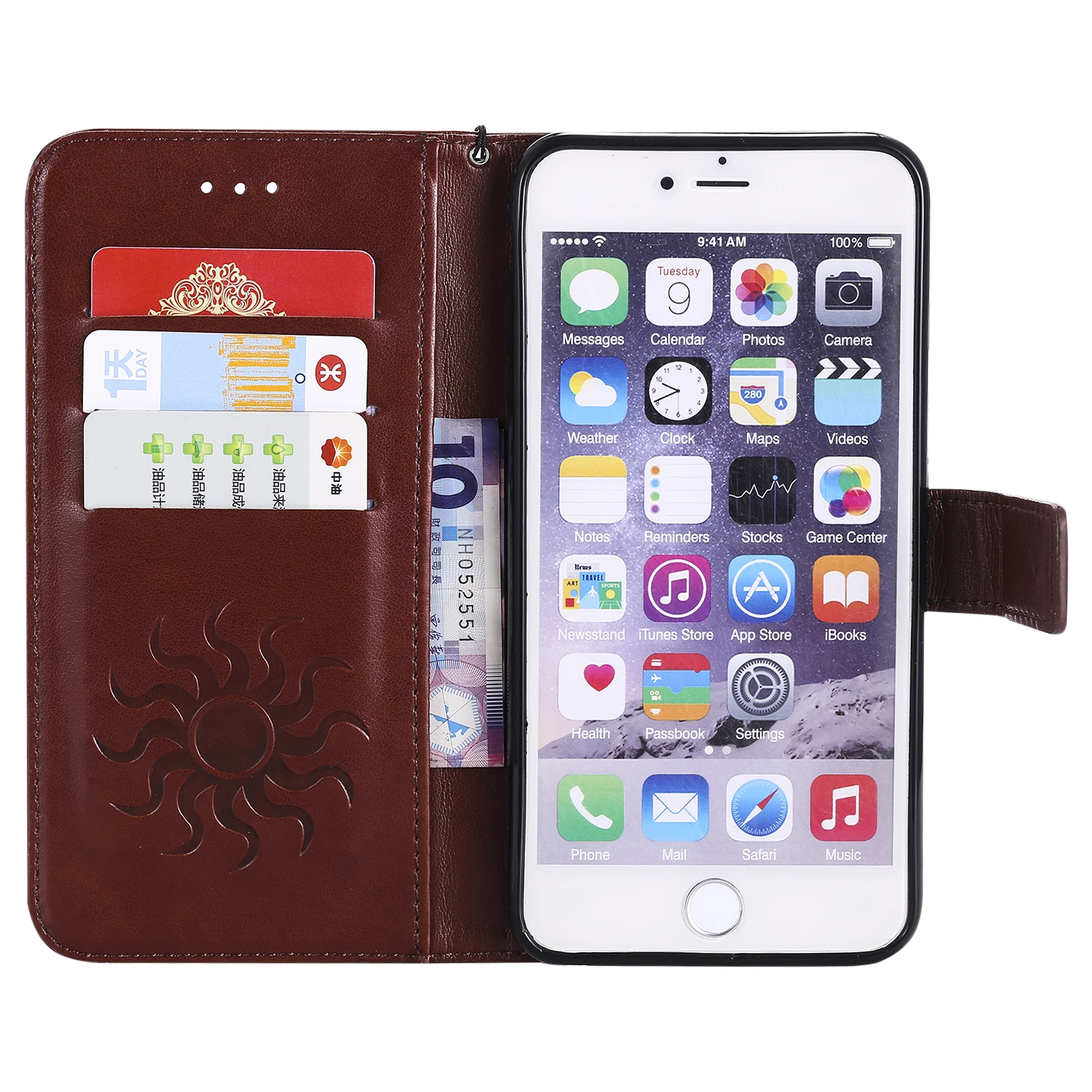 Чехол книжка для Apple iPhone 6 Plus кошелек из искусственной кожи Магнитный чехол