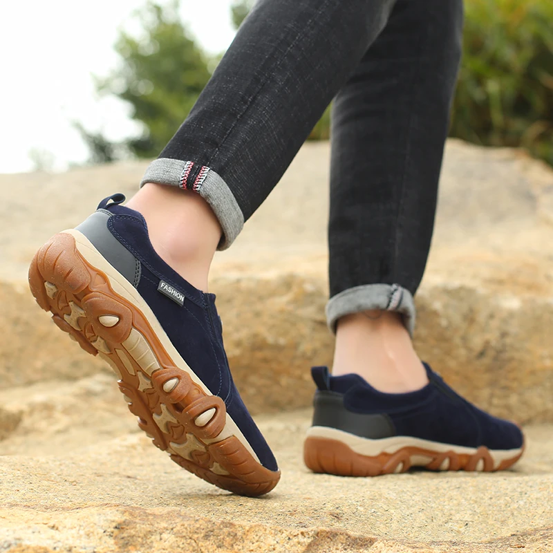New High Quality Brand Men Shoes Genuine leather Loafers Casual Breathable Spring Autumn Outdoor Non Slip Oxford | Обувь