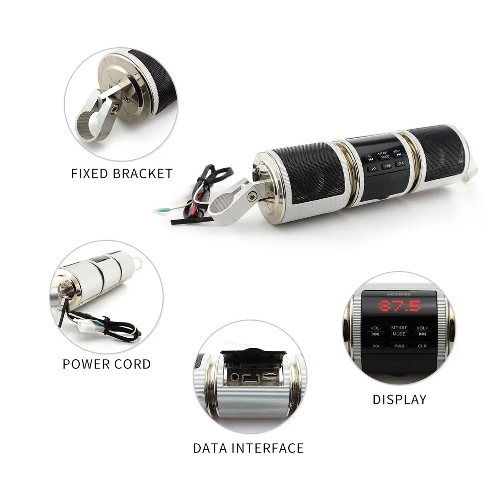 Водонепроницаемый Bluetooth беспроводной мотоцикл стерео колонки 7/8 1 25 MP3