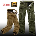 Мужские тактические зимние мешковатые брюки-карго, теплые плотные флисовые брюки, мужские повседневные хлопковые военные брюки, брюки большого размера