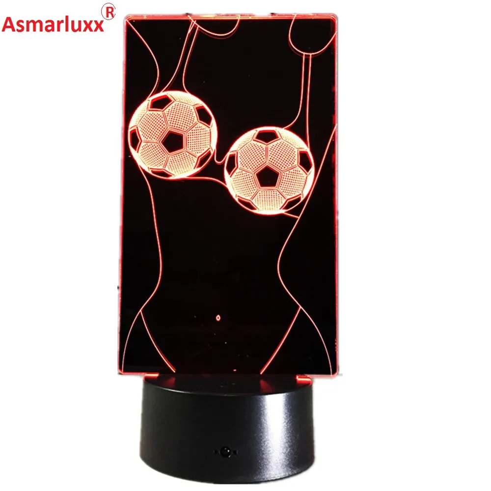 Новинка 3D светодиодный ночник для футбола акриловая красочная атмосферная лампа