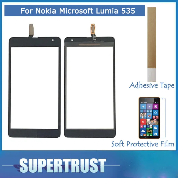 " для Nokia microsoft Lumia 535 N535 CT2S1973 CT2C1607 2S 2C сенсорный экран дигитайзер черный цвет с лентой и мягкой защитной пленкой