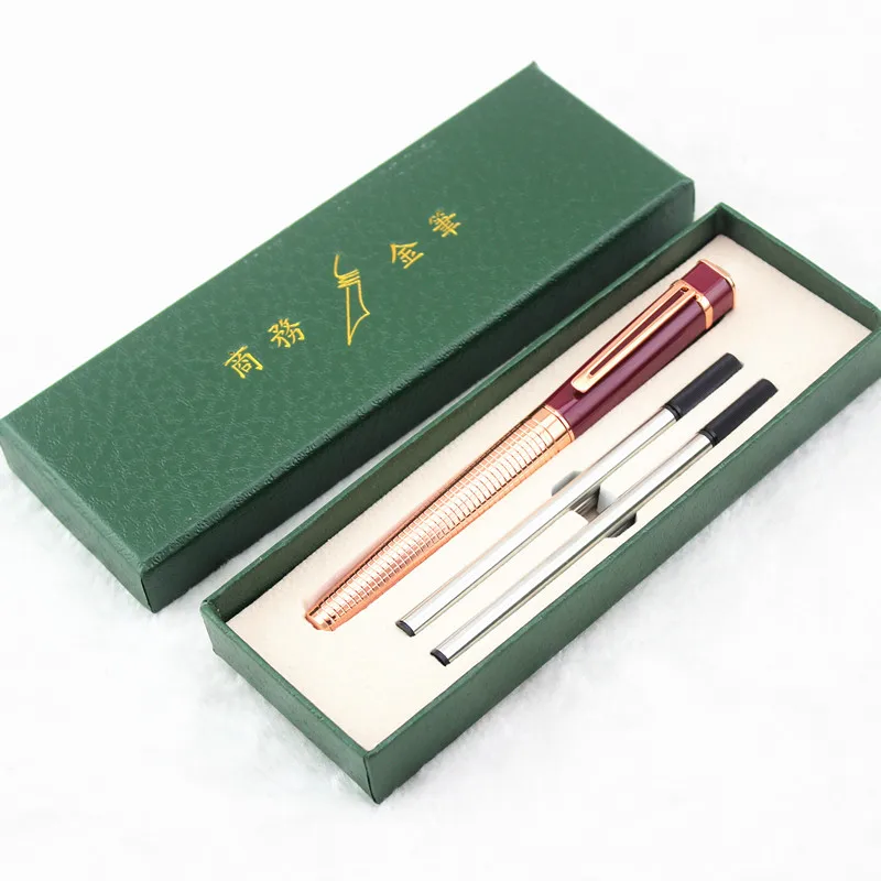 

Free Shipping crystal pen Luxury Metal Roller Ball Pen with 0.5mm black Ink Refill Ballpoint Pens Signature pen for Christmas