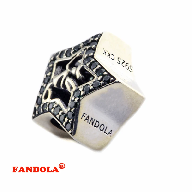 Fit Pandora Браслеты Динь Белл звезда Бусы с зелеными кристаллами Аутентичные